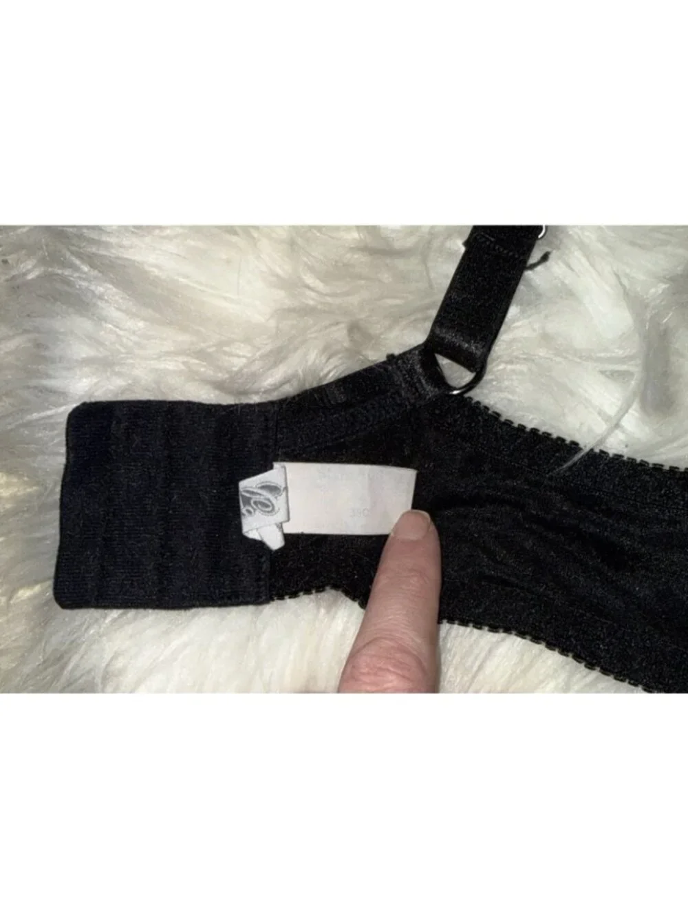 Vintage Cabernet 10610 Embroidered Unlined Underwire Bra Womens 38C Black